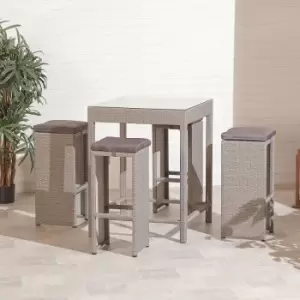 Image of All Round Fun - 4 Seater Steel Rattan Bar Set