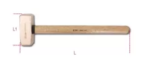 image of Beta Tools 1380 BA1000 1kg Spark-Proof Lump Hammer Wood Shaft 013800810