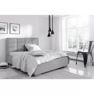 Image of Bulia Bed Double Plush Velvet Silver