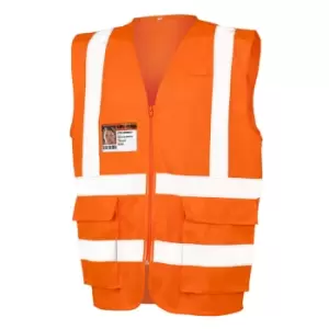 Image of SAFE-GUARD by Result Mens Executive Cool Mesh Safety Vest (L) (Fluorescent Orange)