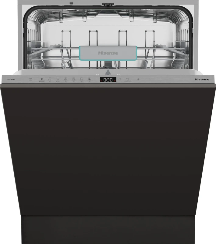 Image of Hisense HV642C65UK Fully Integrated Full Size Dishwasher - Silver Control Panel with Fixed Door Hinge Kit - C Rated