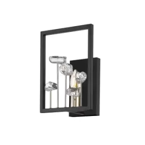 Image of Caroline Wall Lamp, Matt Black, French Gold, 1x E14