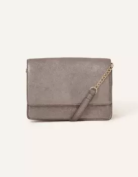 Image of Accessorize Glittery Leather Cross-Body Bag Gold