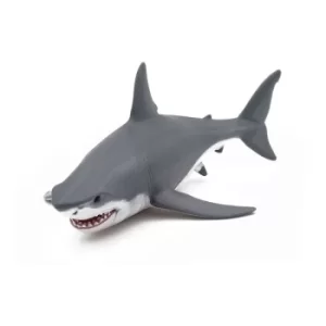 image of PAPO Marine Life White Shark Toy Figure, Three Years or Above, Grey (56002)