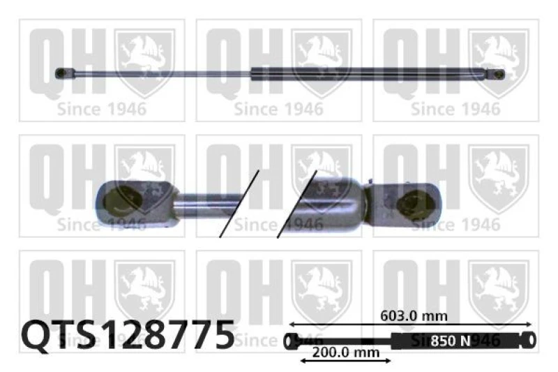 Image of QUINTON HAZELL Tailgate strut QUINTON HAZELL QTS128775