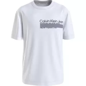 image of Calvin Klein Jeans Layered Address Tee - White