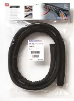 Image of HellermannTyton Braided PET Black Cable Sleeve, 5mm Diameter, 5m Length
