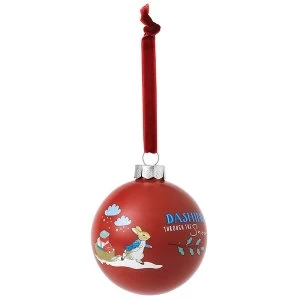 Peter Rabbit Merry Christmas Bauble