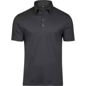 Image of Tee Jays Mens Pima Cotton Interlock Polo Shirt (3XL) (Dark Grey)