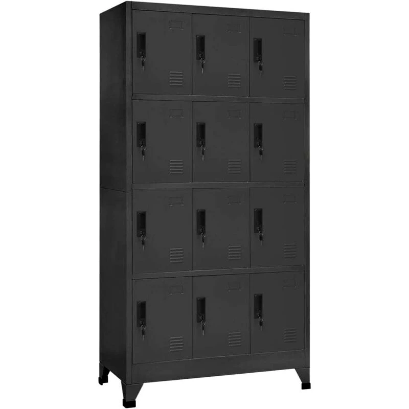 Image of VIDAXL Locker Cabinet Anthracite 90x45x180cm Steel Vidaxl 8720286701218