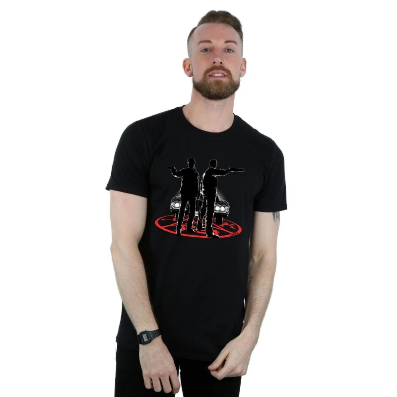 Image of Supernatural Supernatural Men Sam And Dean Silhouette T-Shirt in Black Size: Small Black S Male 5057245667982