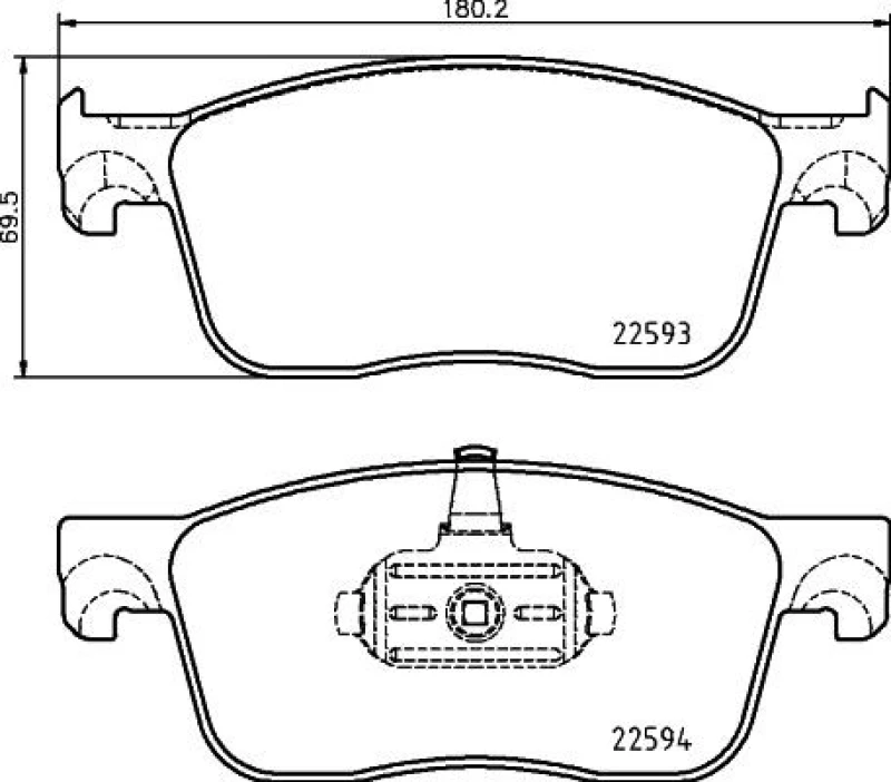Image of HELLA Brake pad set HELLA 8DB 355 031-541