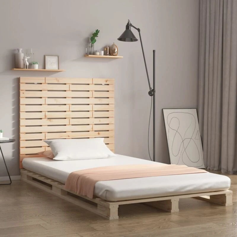 Image of Vidaxl Wall Headboard 126X3X91.5cm Solid Wood Pine, Brown 824678