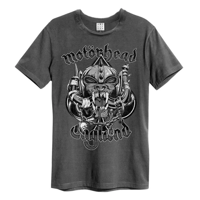 Image of Amplified Amplified Men Snaggletooth Crest Motorhead T-Shirt in Charcoal Size: X-Small Charcoal XS Male 5059699758094