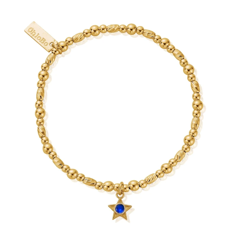 Image of ChloBo GBBCB3497 September Birthstone Bracelet - 18ct Gold Jewellery
