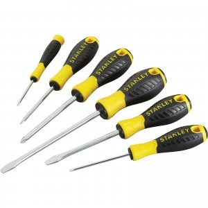 image of Stanley 6 Piece Essential Phillips and Slotted Screwdriver Set