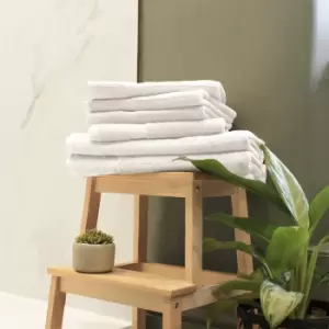 image of Loft Combed Cotton 6 Piece Hand/Sheet Towel Set White