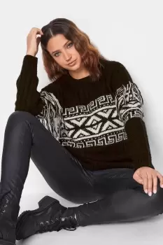 image of Tall Jacquard Tassel Knit Jumper