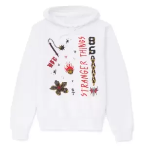 image of Stranger Things Hellfire Club Flash Hoodie - White - L