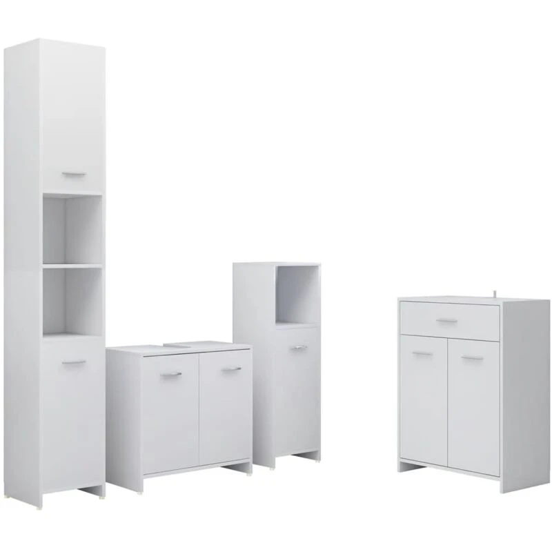 Image of VIDAXL 4 Piece Bathroom Furniture Set White Vidaxl 8720286379516
