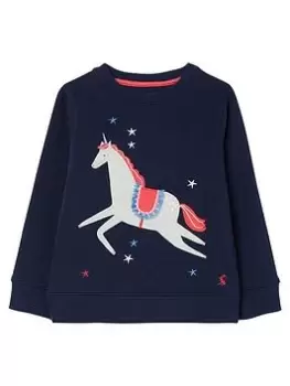 Image of Joules Girls Mackenzie Horse Star Sweat Top - Navy, Size Age: 3 Years, Women