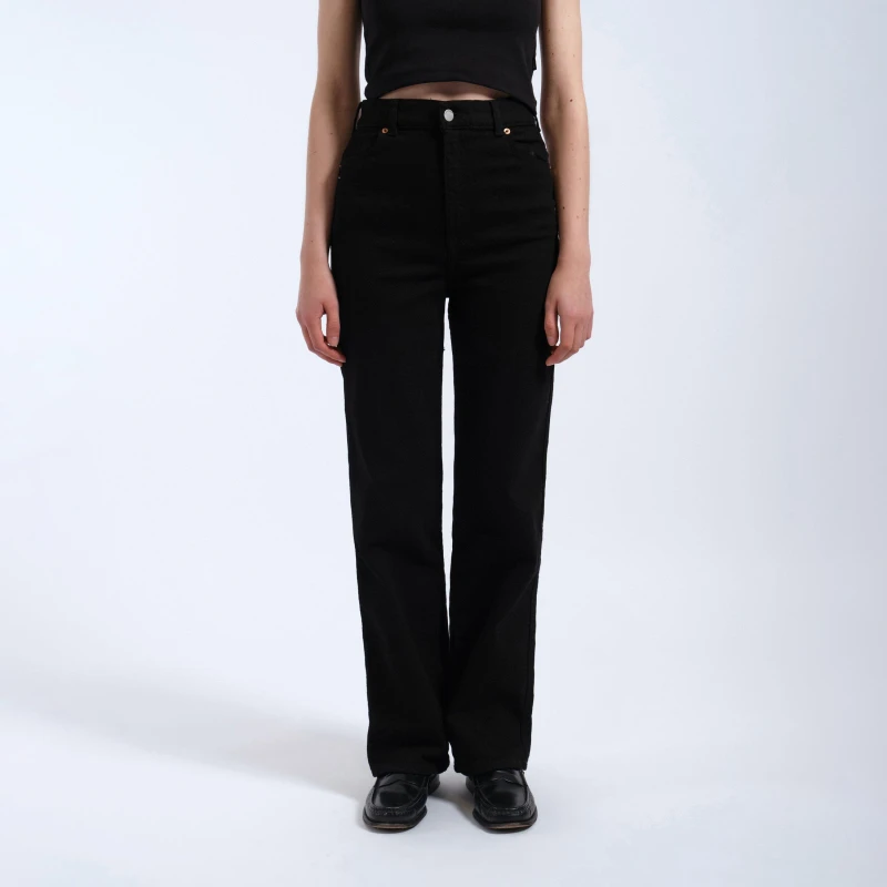 Image of Dr Denim Moxy Straight - High Stretch Jeans Solid Black female M L32