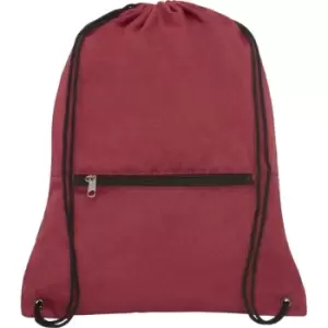 Image of Bullet Hoss Folding Drawstring Bag (One Size) (Dark Red Heather)