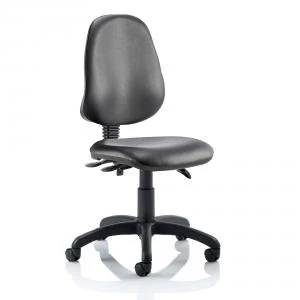 image of Trexus Eclipse III Lever Task Operator Chair Without Arms Vinyl Black