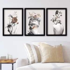 Image of 3SC06 Multicolor Decorative Framed Painting (3 Pieces)