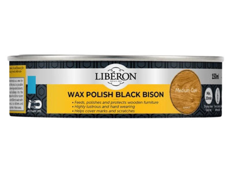Image of Liberon Black Bison Wax Paste Medium Oak 150ml Medium Oak unisex