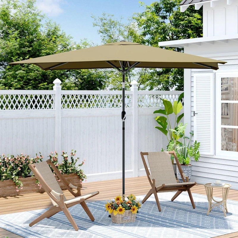 Image of Breeins Waterproof Rectangular Parasol for Outdoor Beige unisex One size