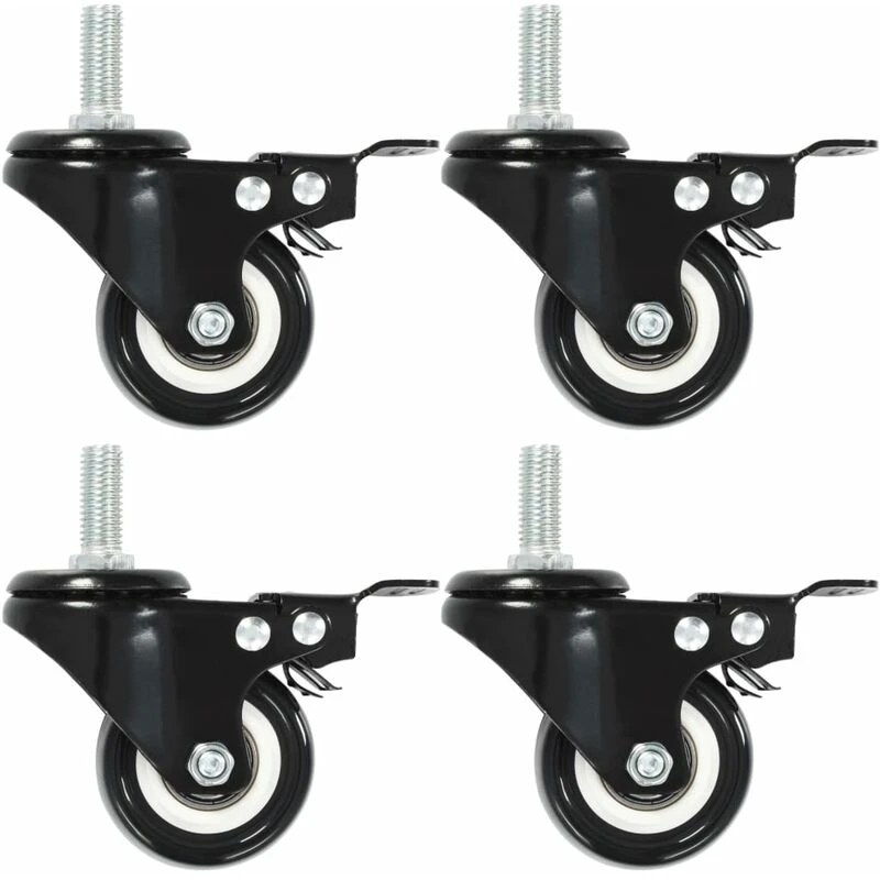 Image of VIDAXL 8 pcs Swivel Casters with Brakes 50 mm Vidaxl 8719883717234