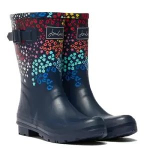 Image of Joules Womens Molly Welly Navy Floral Leopard UK 7