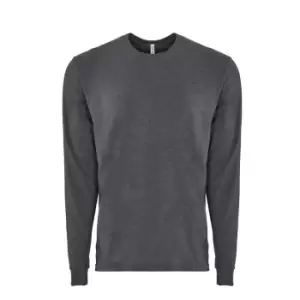 Image of Next Level Adults Unisex Suede Feel Long Sleeve Crew T-Shirt (3XL) (Heather Metal)