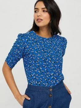 Monsoon Fagen Ditsy Print Top - Blue