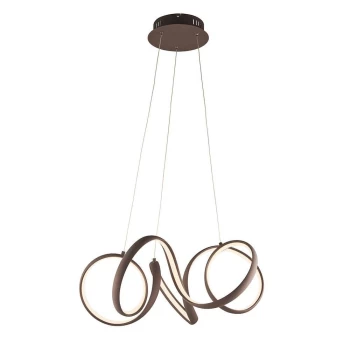 Image of Synergy LED Ceiling Pendant Textured Coffee & White Silicone