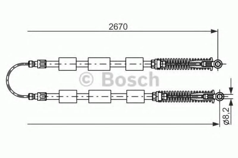 Image of Handbrake cable Bosch 1 987 477 553