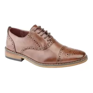 image of Goor Childrens Boys Capped Lace Oxford Brogue Shoes (1 UK) (Mid Brown)