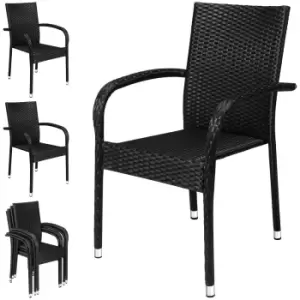 Image of Poly Rattan Stacking Chair Comfort 4Pcs