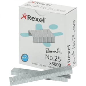 image of Rexel Bambi No. 25 Staples (5000 Pack)