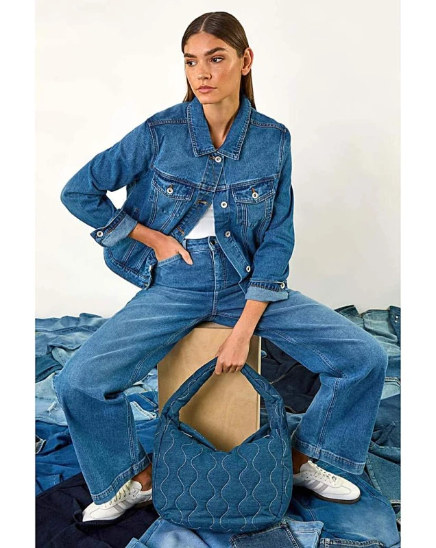 Image of Roman Classic Cotton Denim Jacket Blue