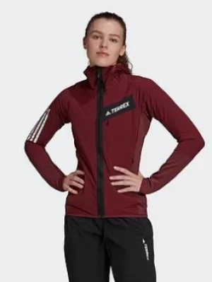 Image of adidas Techrock Flooce Wind Hooded Jacket, Black Size M Women