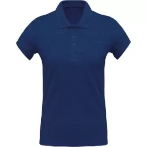 image of Kariban Womens/Ladies Organic Pique Polo Shirt (L) (Ocean Blue Heather)