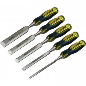 image of Stanley FatMax 5 Piece Bevel Edge Wood Chisel Set