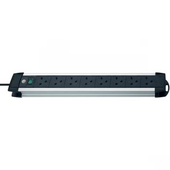 Image of Brennenstuhl 1391003018 8 Way Extension Socket Black / Aluminium