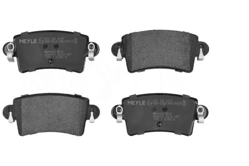 Image of MEYLE 025 236 6916 Brake pad set Rear Axle, excl. wear warning contact, Original Quality, with anti-squeak plate Brake Pad Set,disc brake (402)