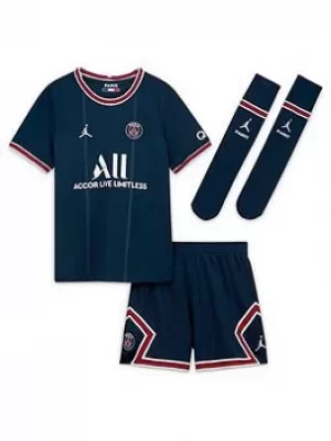 image of Nike Psg Little Kids 21/22 Home Kit, Navy, Size M