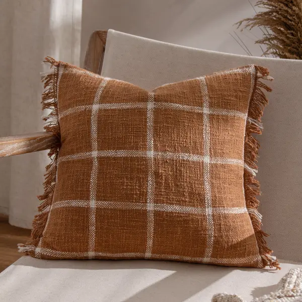 Image of Beni Cushion Ginger/Natural, Ginger/Natural / 45 x 45cm / Polyester Filled