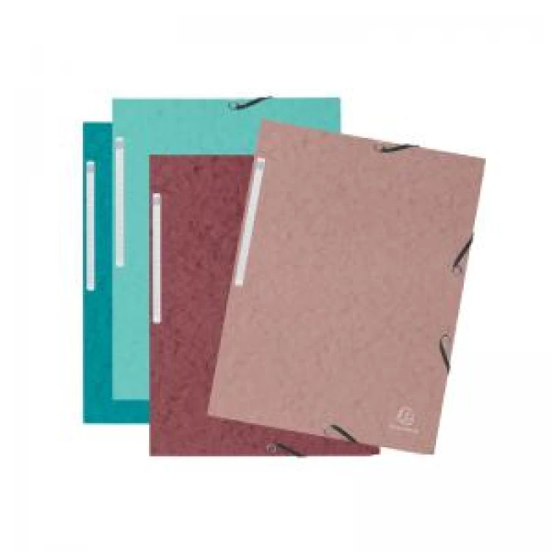 Image of Exacompta Skandi Elasticated 3 Flap File A4 Assorted (Pack of 4) 55270E