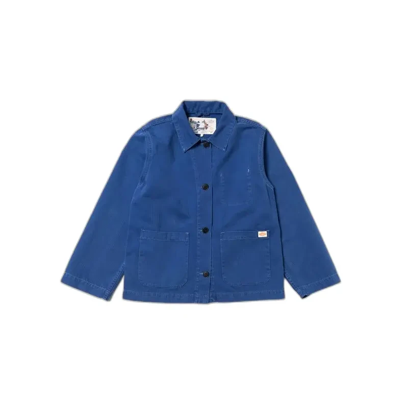 Image of Nudie Jeans Womens denim jacket Nudie Jeans Lovis Herringbone Bleu Female XS